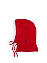 Ralph Lauren Cable Knit Wool Blend Hooded Snood, Red