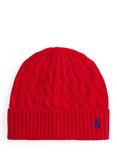 Ralph Lauren Cable Knit Wool Blend Beanie Hat, Red