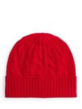 Ralph Lauren Cable Knit Wool Blend Beanie Hat, Red