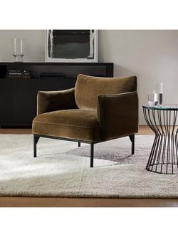 West Elm Penn Armchair, Dark Olive Chenile - view 2, Drk Olive Chenile