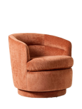 West Elm Viv Swivel Armchair, Burnt Umber Velvet
