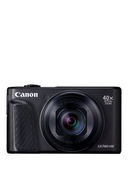 Canon PowerShot SX740 HS Lite Edition Digital Camera, 4K Ultra HD, 20.3MP, 40x Optical Zoom, Wi-Fi, Bluetooth,  3" Tiltable Screen, Black, Black