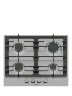 Bosch Series 6 60cm Gas Hob, PCP6A6I90, PCP6A5I90, Stainless Steel