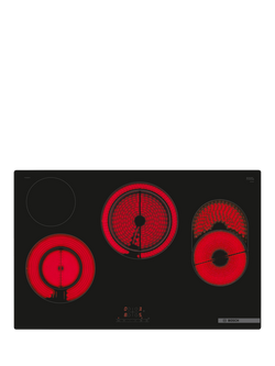 Bosch Series 4 PKH811BB1D 80cm Ceramic Hob, Black, Black