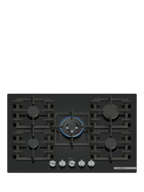 Bosch Series 6 PPQ7A6I40 75cm Gas Hob, Black Tempered Glass