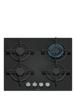 Siemens iQ500 EP6A6HI10 60cm Gas Hob, Black Tempered Glass, Black Tempered Glass