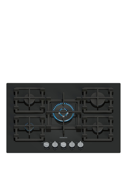 Siemens iQ500 EP7A6QI40 75cm Gas Hob, Black Tempered Glass, Black Tempered Glass