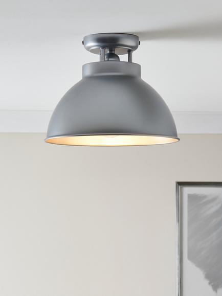 John Lewis Baldwin Semi Flush Ceiling Light, Silver - view 2, Silver