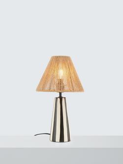 John Lewis Raya Striped Ceramic Base Table Lamp, Black/White, Black