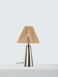 John Lewis Raya Striped Ceramic Base Table Lamp, Black/White