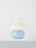 John Lewis Glass Mushroom Table Lamp, Haze Blue
