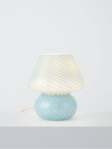 John Lewis Glass Mushroom Table Lamp, Haze Blue