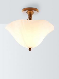 John Lewis Asterid Opaline Glass Semi Flush Ceiling Light, Oil Rubbed Bronze, Oil Rubbed Bronze