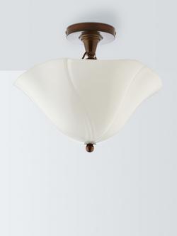 John Lewis Asterid Opaline Glass Semi Flush Ceiling Light, Oil Rubbed Bronze - view 2, Oil Rubbed Bronze