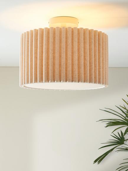 John Lewis Modern Scallop Semi Flush Ceiling Light, Marshmallow - view 2, Marshmallow