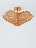 John Lewis Rattan Scallop Semi Flush Ceiling Light, Natural