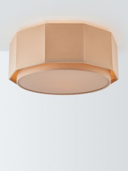 John Lewis Xavier Semi Flush Ceiling Light, Oatmeal, Oatmeal
