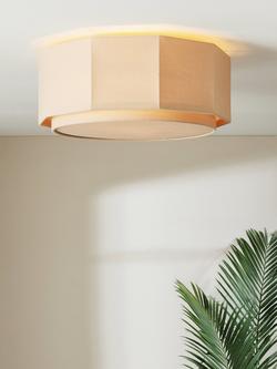 John Lewis Xavier Semi Flush Ceiling Light, Oatmeal - view 2, Oatmeal