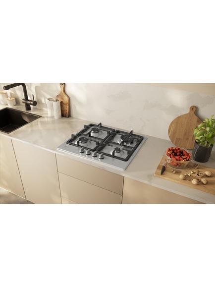 Neff N50 T26GKH8N0 58cm Gas Hob, Stainless Steel - view 2, Stainless Steel