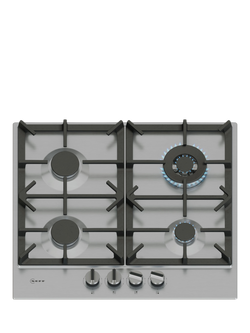 Neff N70 T26CIH8N0 58cm Gas Hob, Stainless Steel, Stainless Steel