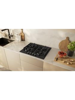 Neff N70 T26PIP4S0 59cm Gas Hob, Black Tempered Glass - view 2, Black Tempered Glass