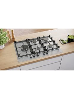 Neff N70 T27CIS8N0 75cm Gas Hob, Stainless Steel - view 2, Stainless Steel