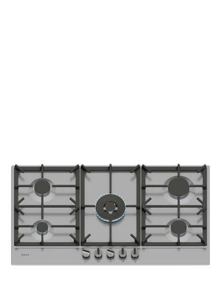 Neff N70 T29CIR8N0 90cm Gas Hob, Stainless Steel, Stainless Steel