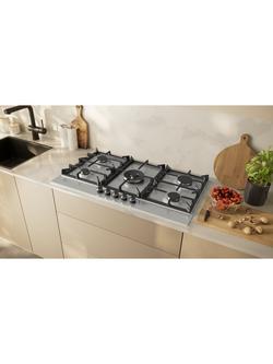 Neff N70 T29CIR8N0 90cm Gas Hob, Stainless Steel - view 2, Stainless Steel
