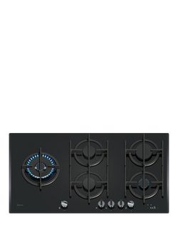 Neff N90 T29RHS4S0 90cm Gas Hob, Black Tempered Glass, Black Tempered Glass