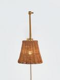 John Lewis Tisse Woven Rattan Plug-In Wall Light, Natural