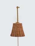 John Lewis Tisse Woven Rattan Plug-In Wall Light, Natural