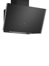 NEFF N90 D98IPT2S0B Angled Chimney Cooker Hood, Black Glass