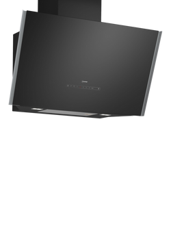 NEFF N90 D98IPT2S0B Angled Chimney Cooker Hood, Black Glass, Black Glass