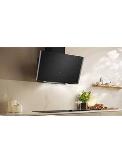 NEFF N90 D98IPT2S0B Angled Chimney Cooker Hood, Black Glass - view 2, Black Glass