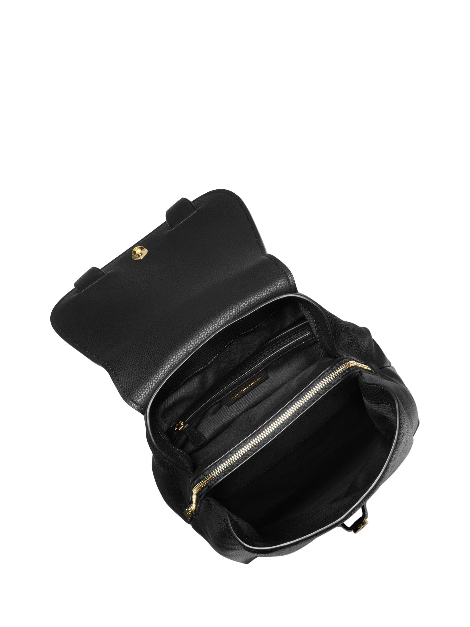 Product image 2 of 3, which shows Michael Kors Quinn Leather Luggage Backpack, Black
