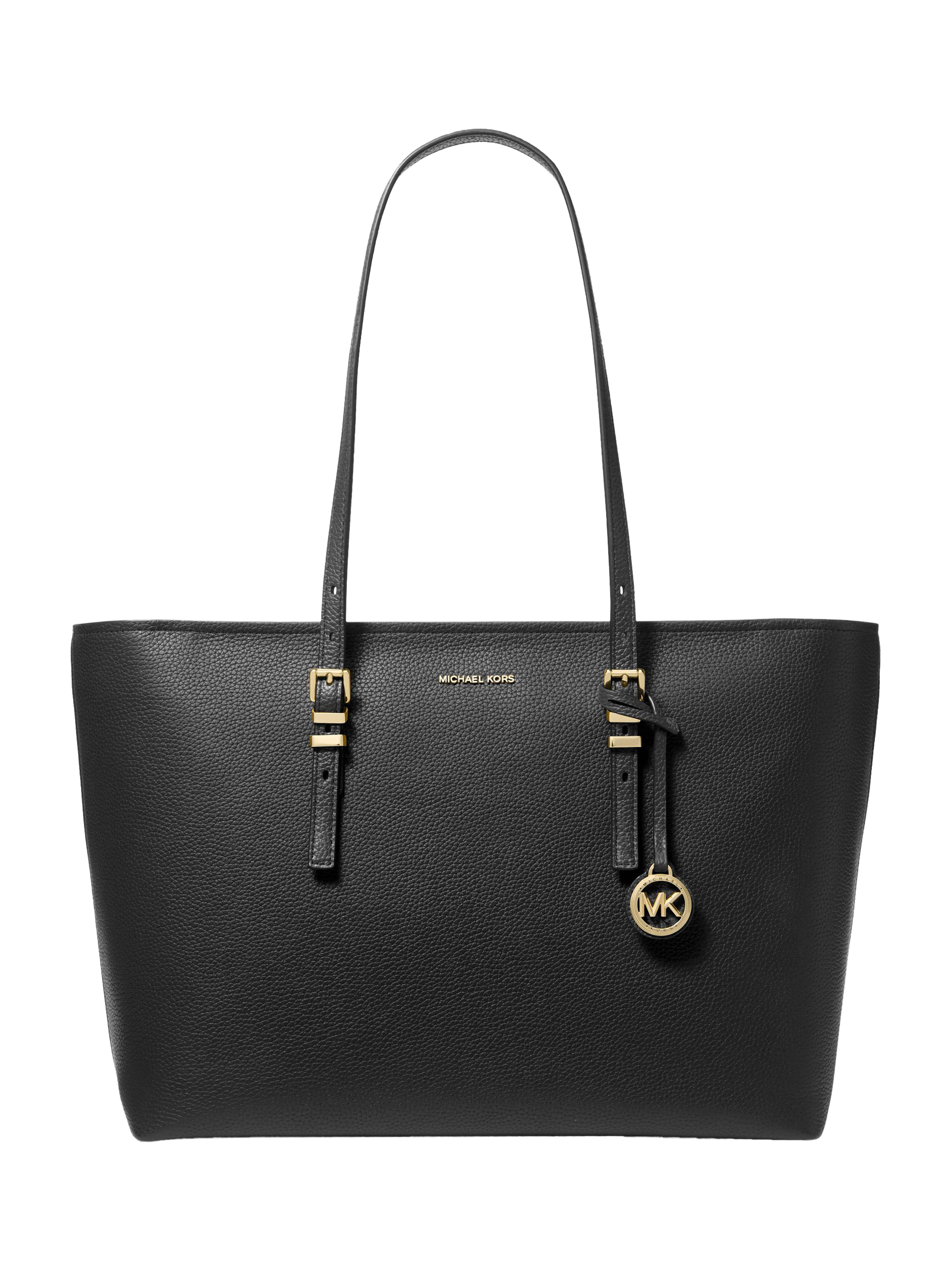 Product image 1 of 2, which shows Michael Kors Quinn Leather Tote Bag, Black