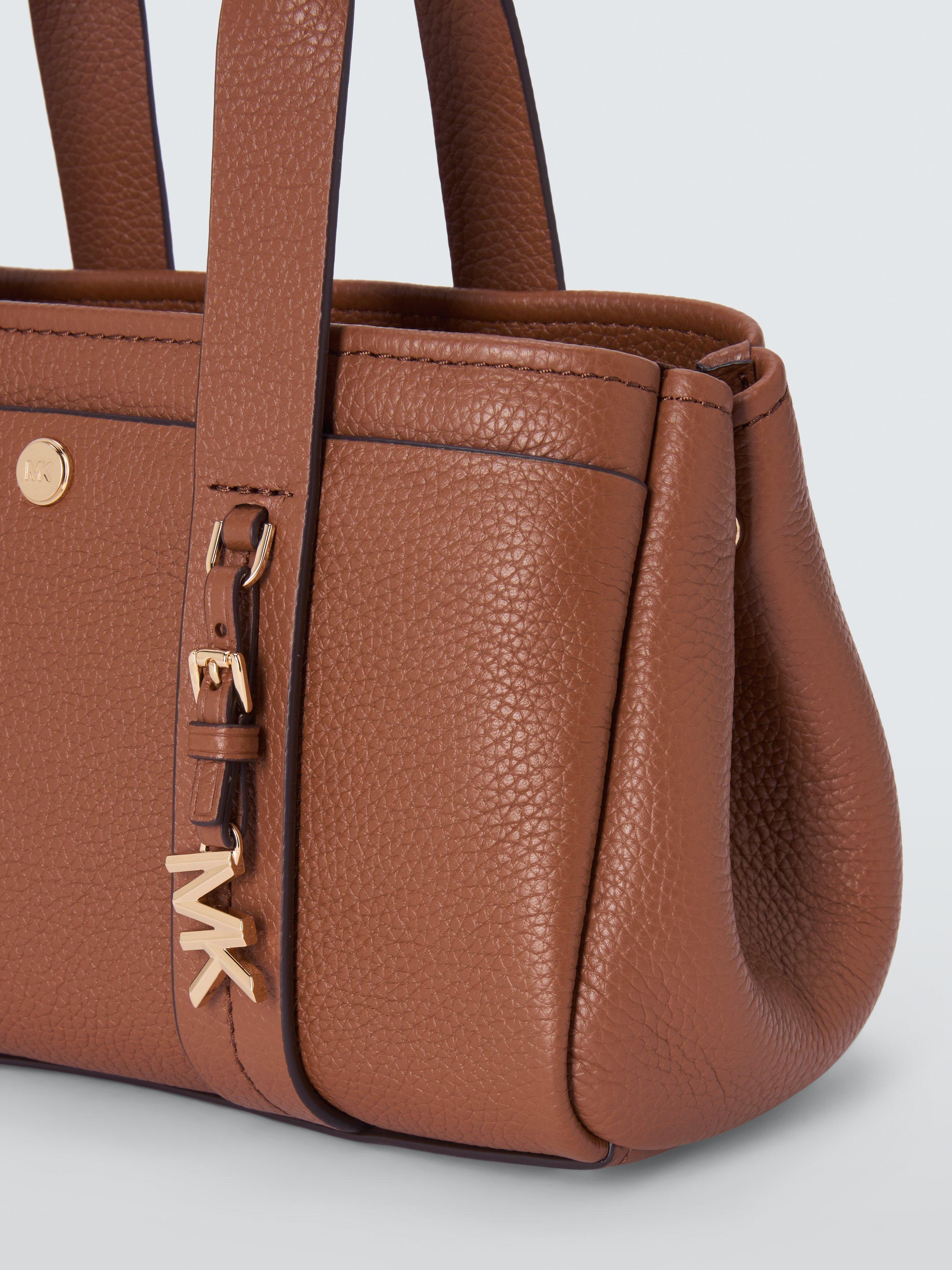 Product image 5 of 6, which shows Michael Kors Romee Leather Cross Body Luggage Bag, Brown