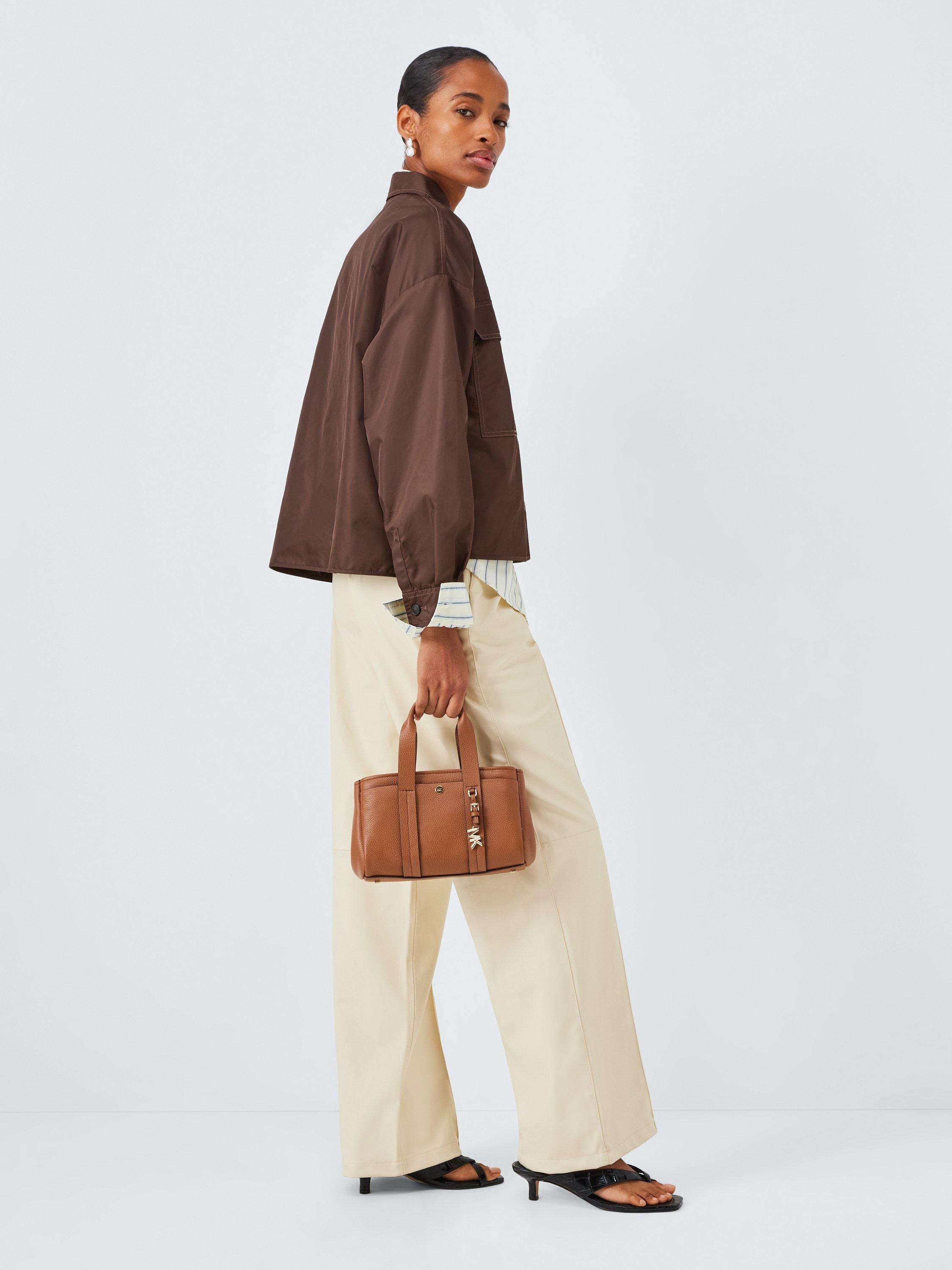Product image 6 of 6, which shows Michael Kors Romee Leather Cross Body Luggage Bag, Brown