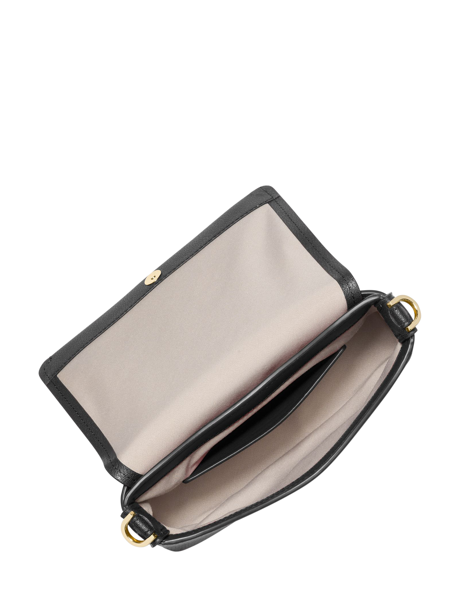 Product image 2 of 3, which shows Michael Kors Nessa Leather Cross body Messenger Bag, Black
