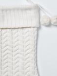 John Lewis Knitted Christmas Stocking, Cream, L51cm