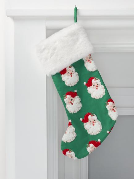 John Lewis Santa Stocking, Green - view 2, Green