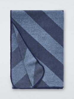 John Lewis Ultrasoft Stripe Throw, Blue, Blue Multi Blue