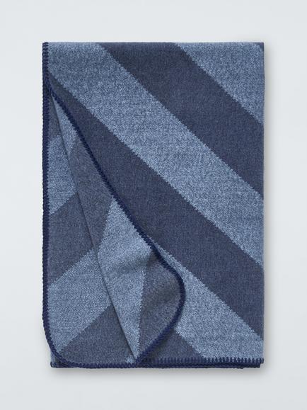 John Lewis Ultrasoft Stripe Throw, Blue, Blue Multi Blue