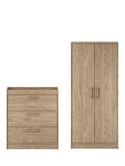 Sivler Cross Geneva Dresser and Wardrobe, Oak, Oak
