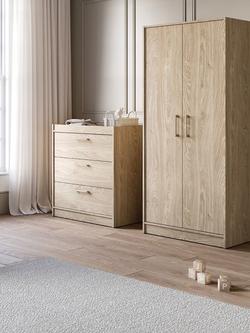 Sivler Cross Geneva Dresser and Wardrobe, Oak - view 2, Oak