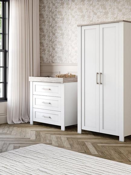 Silver Cross Valencia Dresser and Wardrobe, Ash White - view 2, Ash White