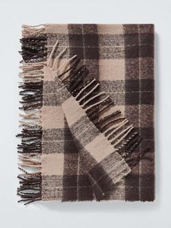 John Lewis Quadretti Throw, Chocolate Brown, Brown Chocolate