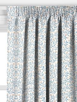 John Lewis Eloise Cotton Made to Measure Curtains or Roman Blind, Ice Blue - view 2, Ice Blue