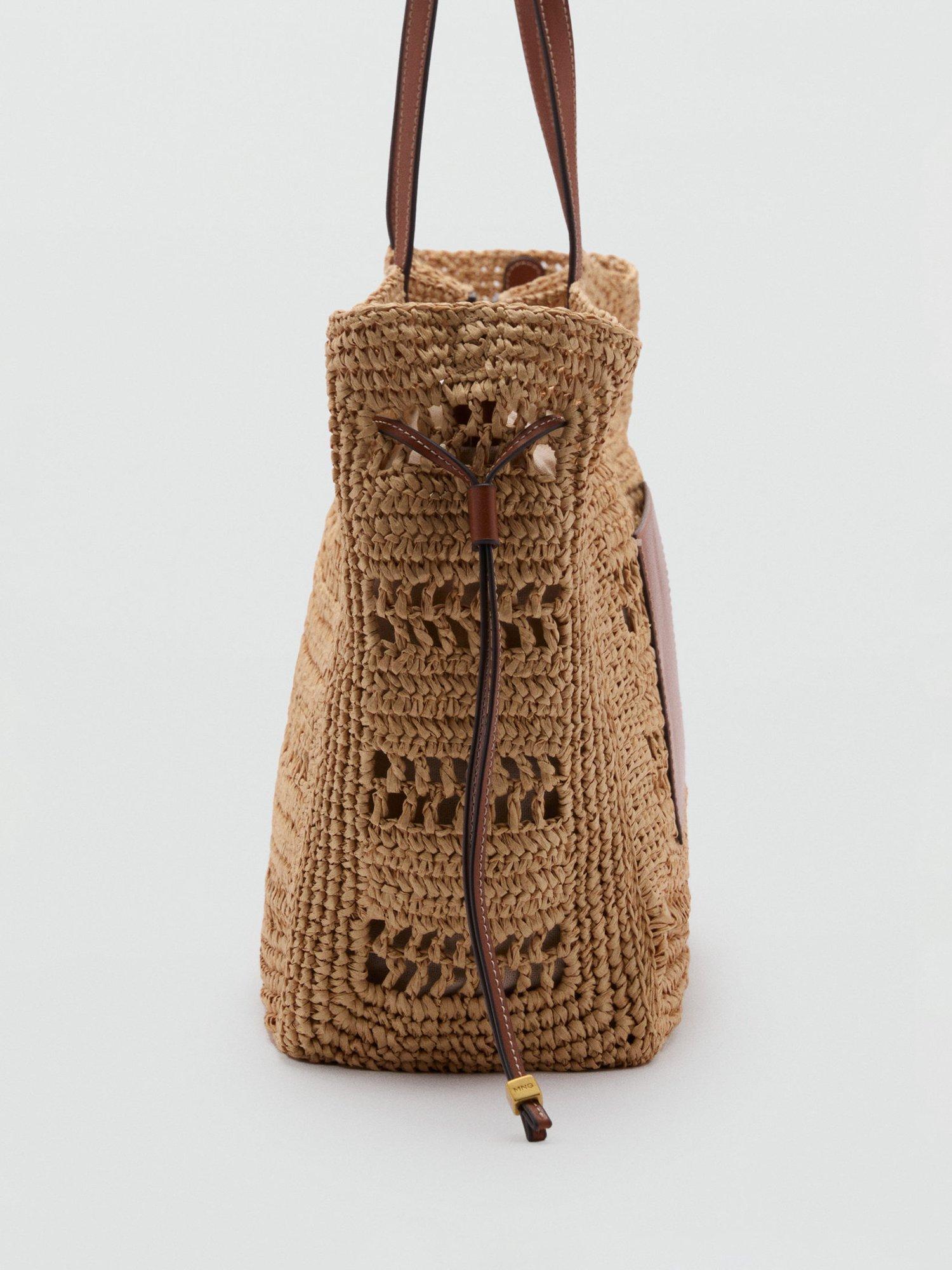Product image 3 of 4, which shows Mango Sifnos Natural Fibre Shopper Bag, Medium Brown