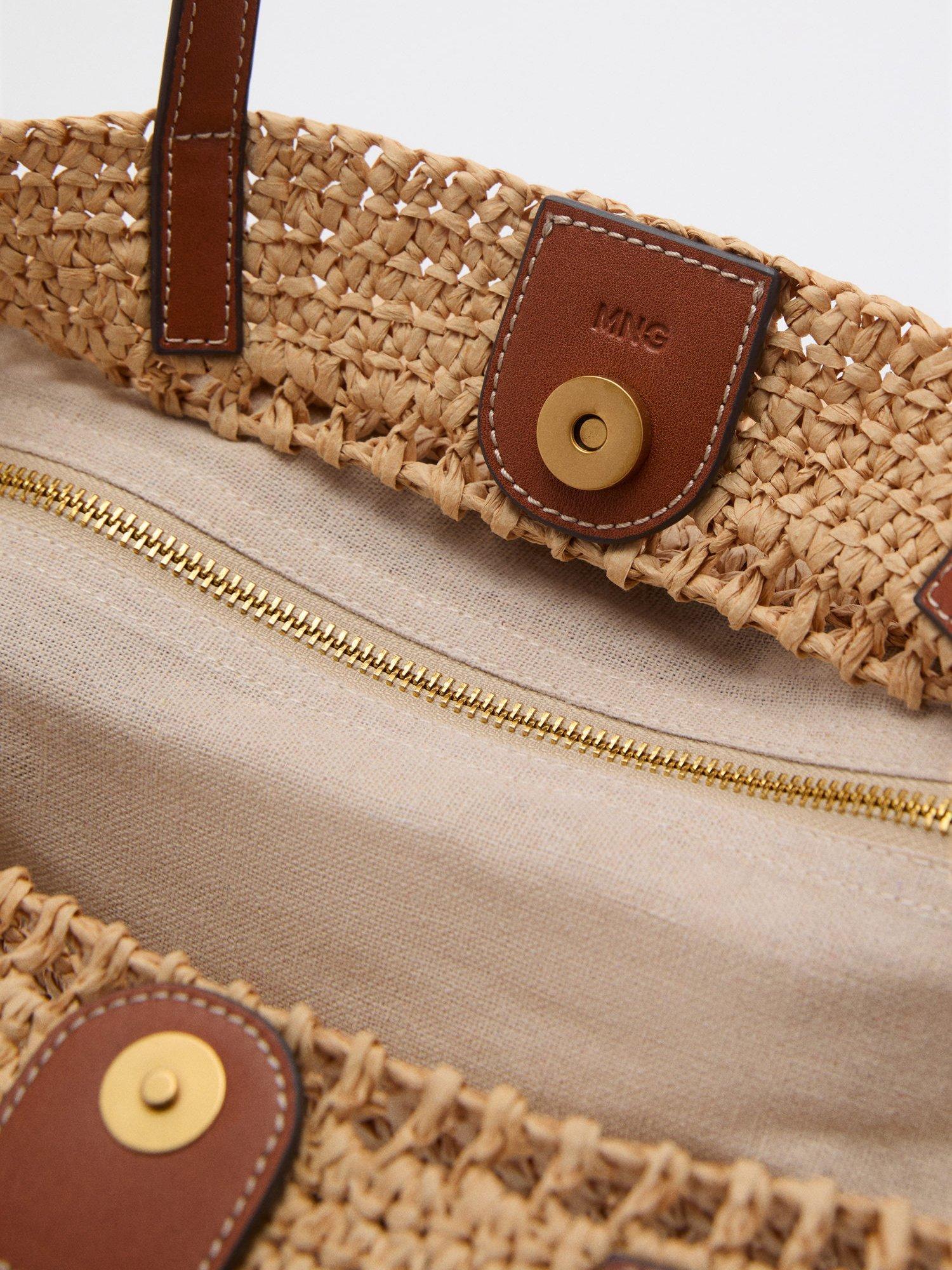Product image 4 of 4, which shows Mango Sifnos Natural Fibre Shopper Bag, Medium Brown